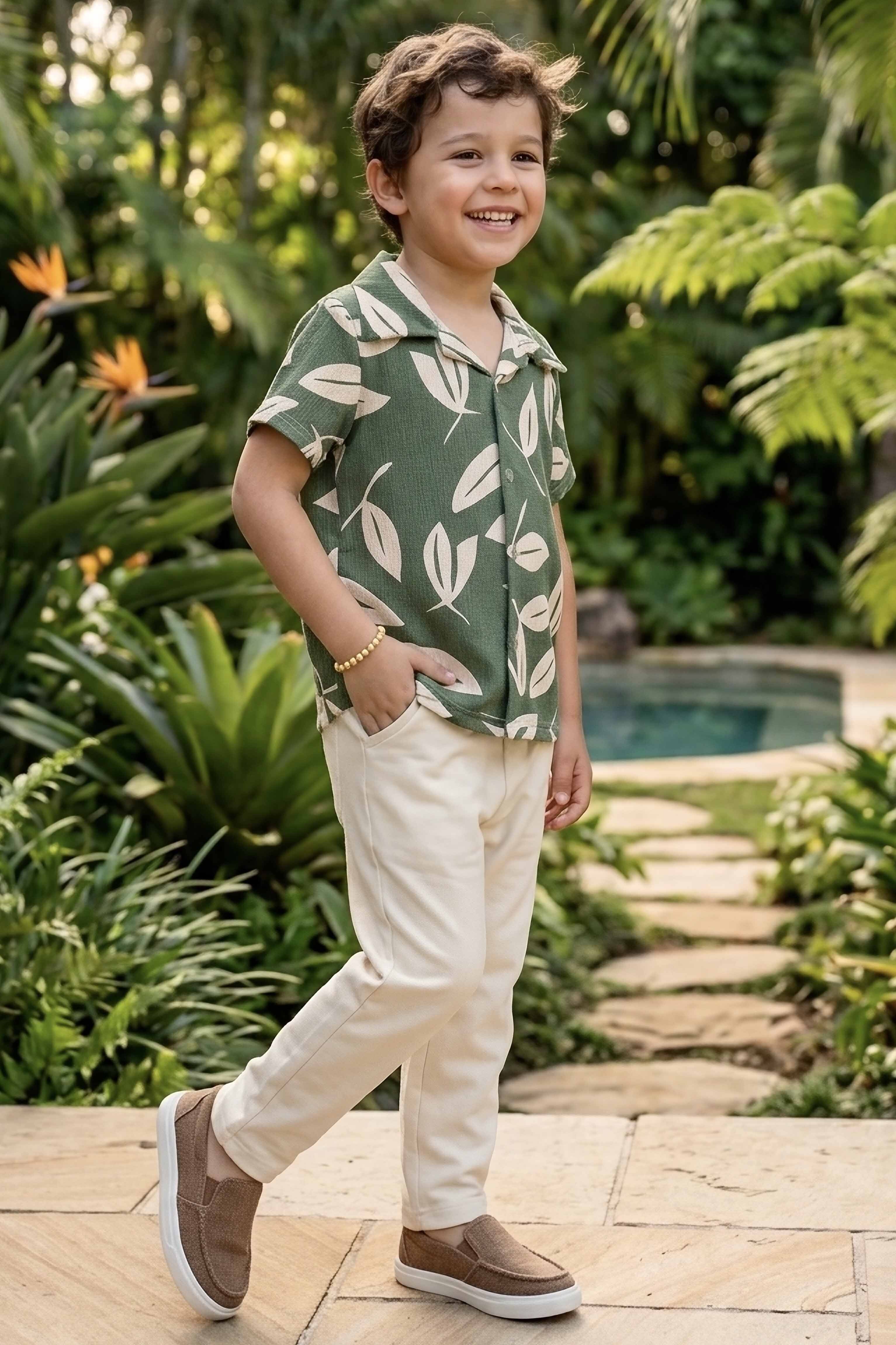 Erkek Çocuk Haki Desenli Bürümcük İkili Takım - 28400-HAKI - 1