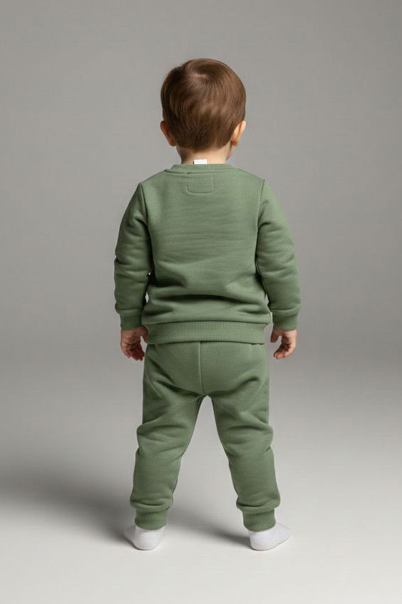 Erkek Çocuk Haki Kanguru Cepli Takım - 28191-HAKI - 2