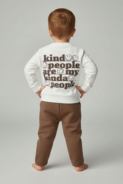 Erkek Çocuk Kahve Baskılı Şardonlu Pijama Takımı - 28131-KAHVE 