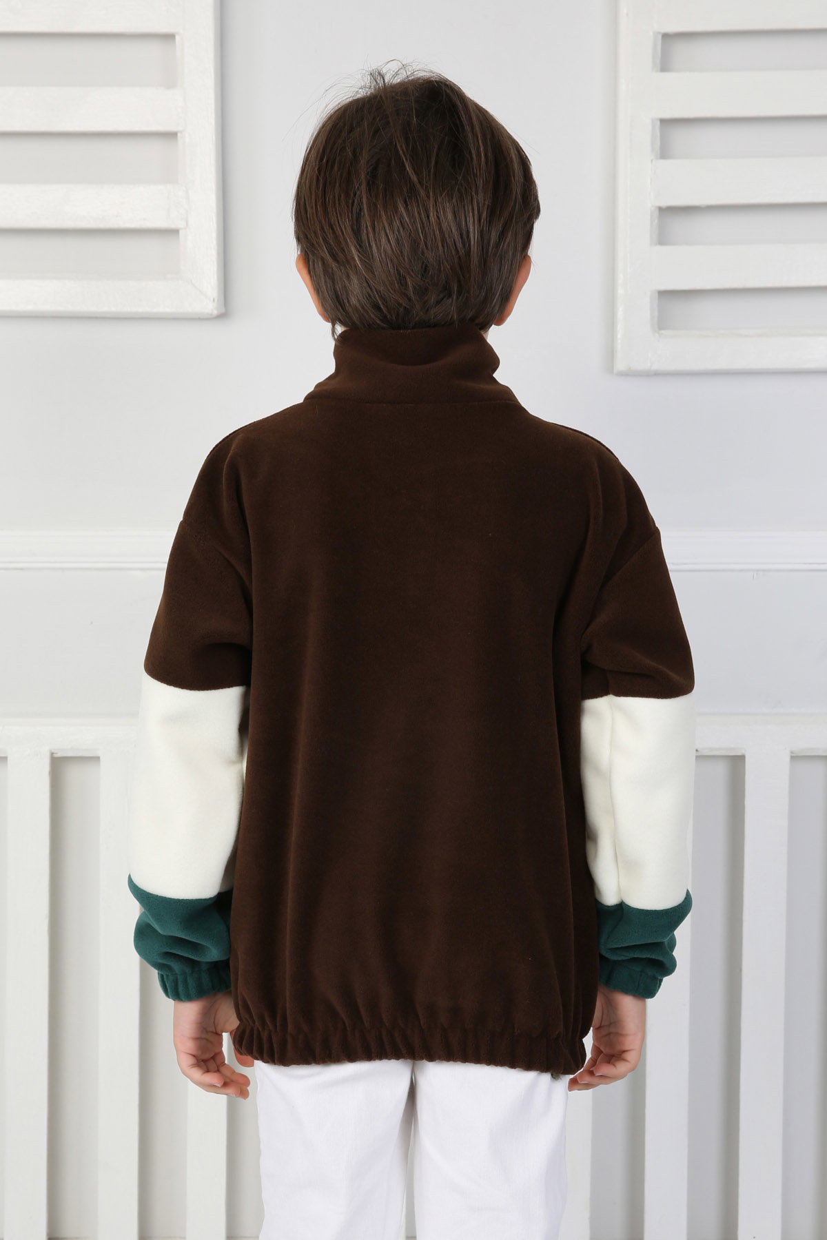Erkek Çocuk Kahve Renkli Çocuk Polar Sweat - 26724 - 4