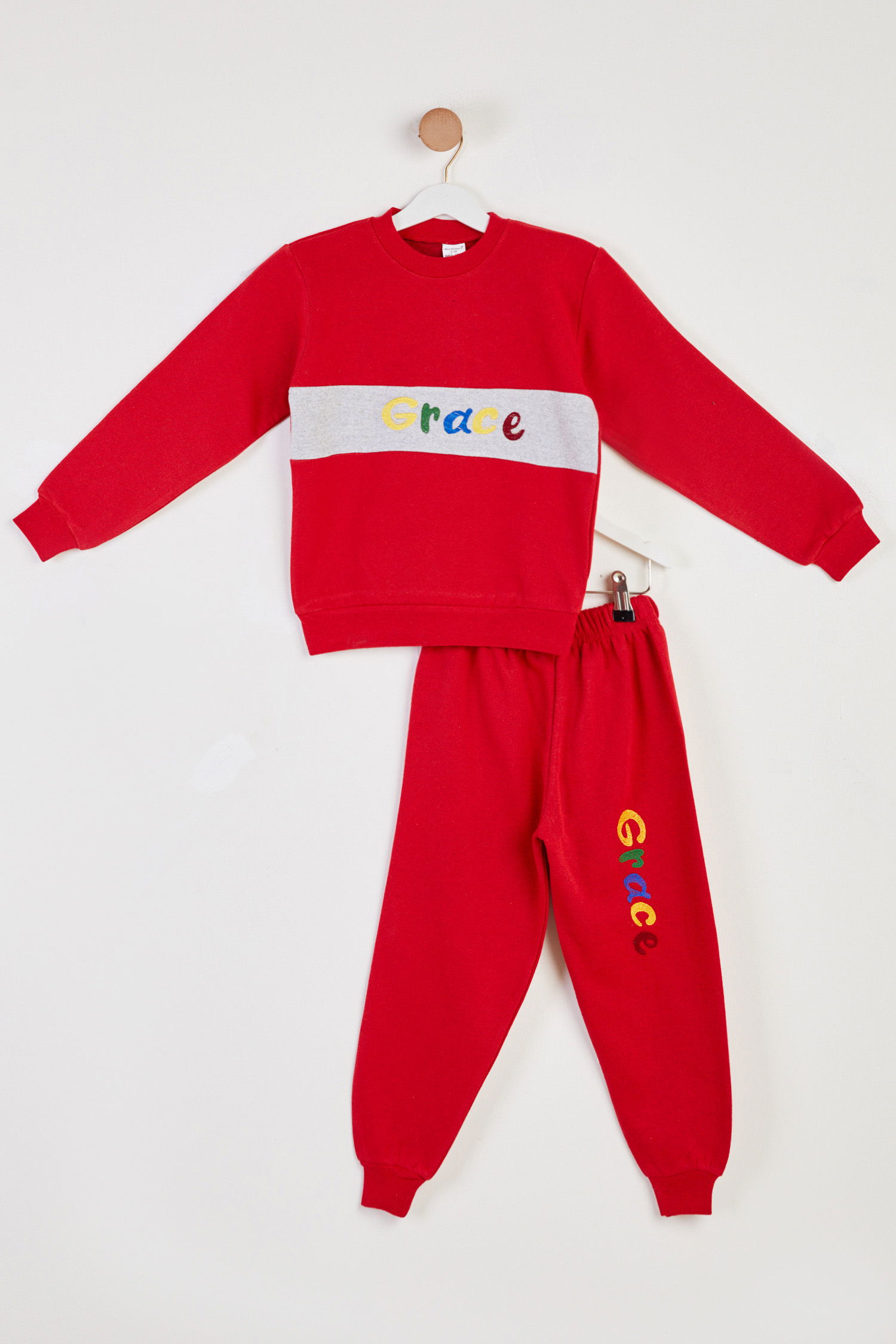 Erkek Çocuk Kirmizi Baskılı Pijama Takımı - 26448 - 1
