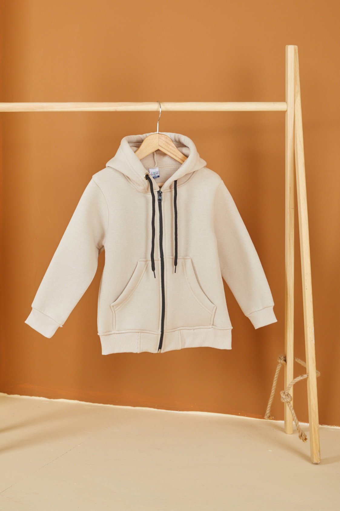 Erkek Çocuk Krem Fermuarlı sweatshirt - 26557 - 1