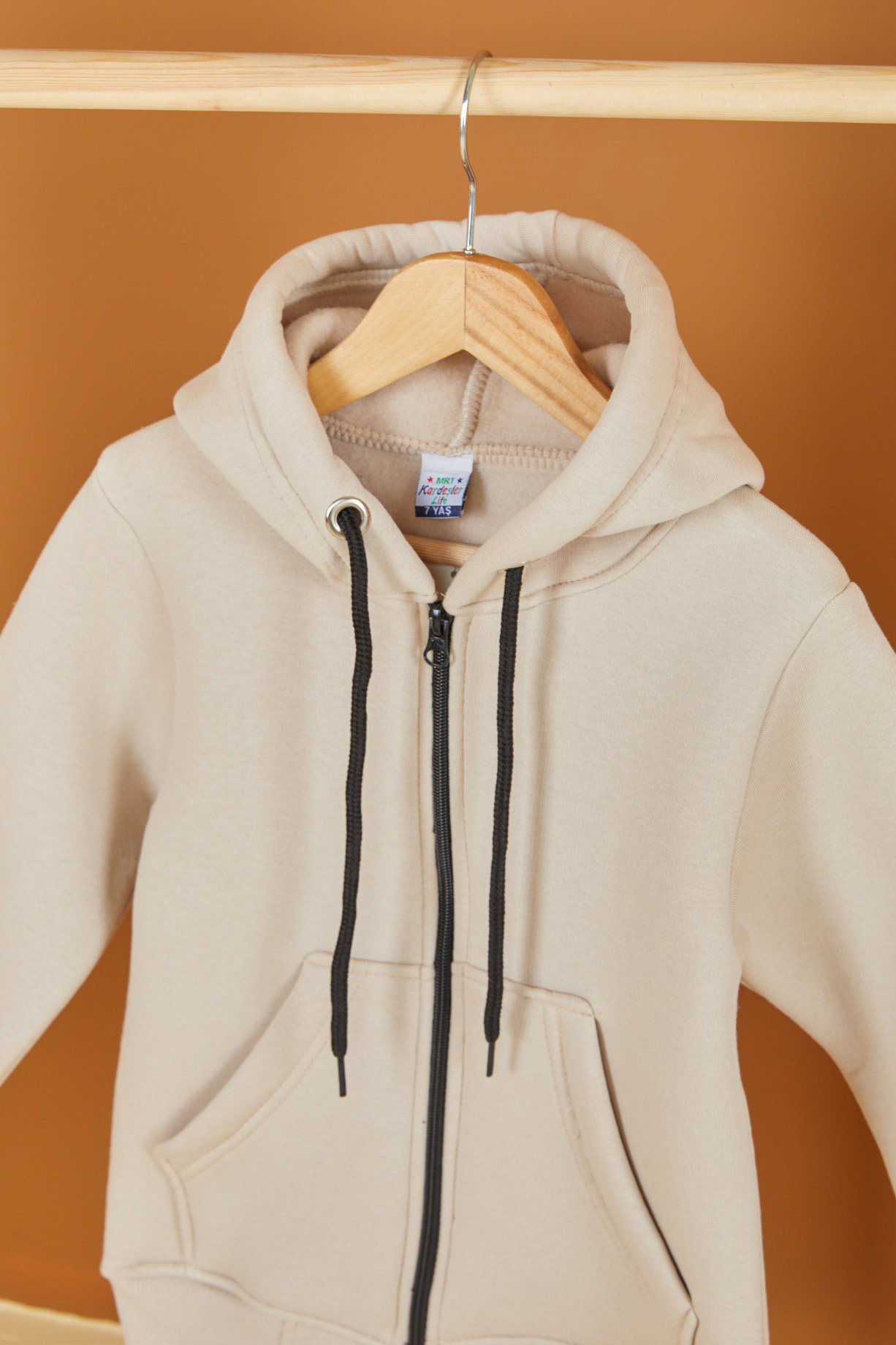 Erkek Çocuk Krem Fermuarlı sweatshirt - 26557 - 2