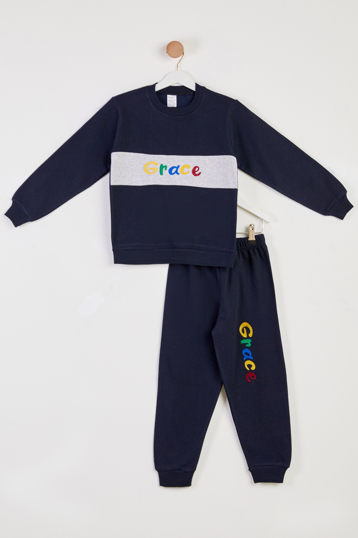 Erkek Çocuk Lacivert Baskılı Pijama Takımı - 26448 - 1