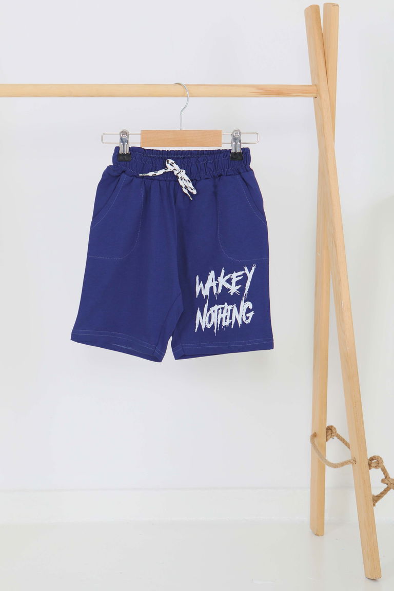 Erkek Çocuk Lacivert Baskılı Şort - 27343 - TOFİSA