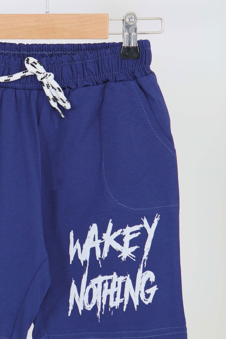 Erkek Çocuk Lacivert Baskılı Şort - 27343 - TOFİSA