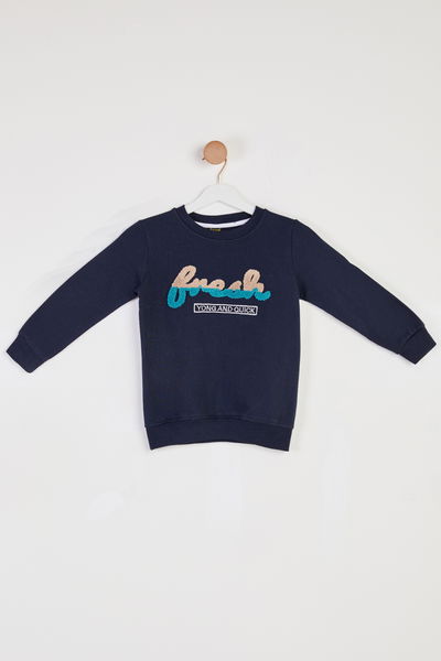 Erkek Çocuk Lacivert Baskılı Sweatshirt - 26438 