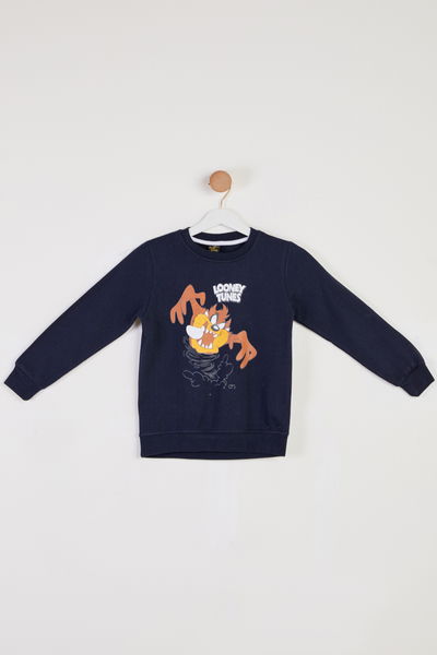 Erkek Çocuk Lacivert Baskılı Sweatshirt - 26439 