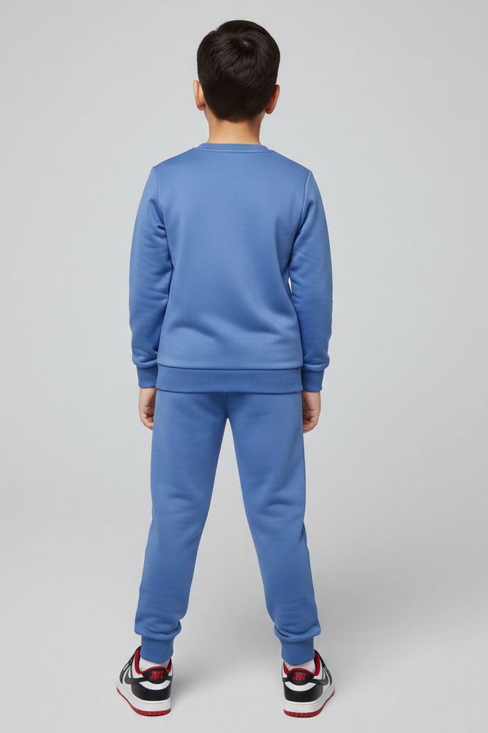 Erkek Çocuk Mavi Baskılı İki İplik Pijama Takımı - 28231-MAVI - 2