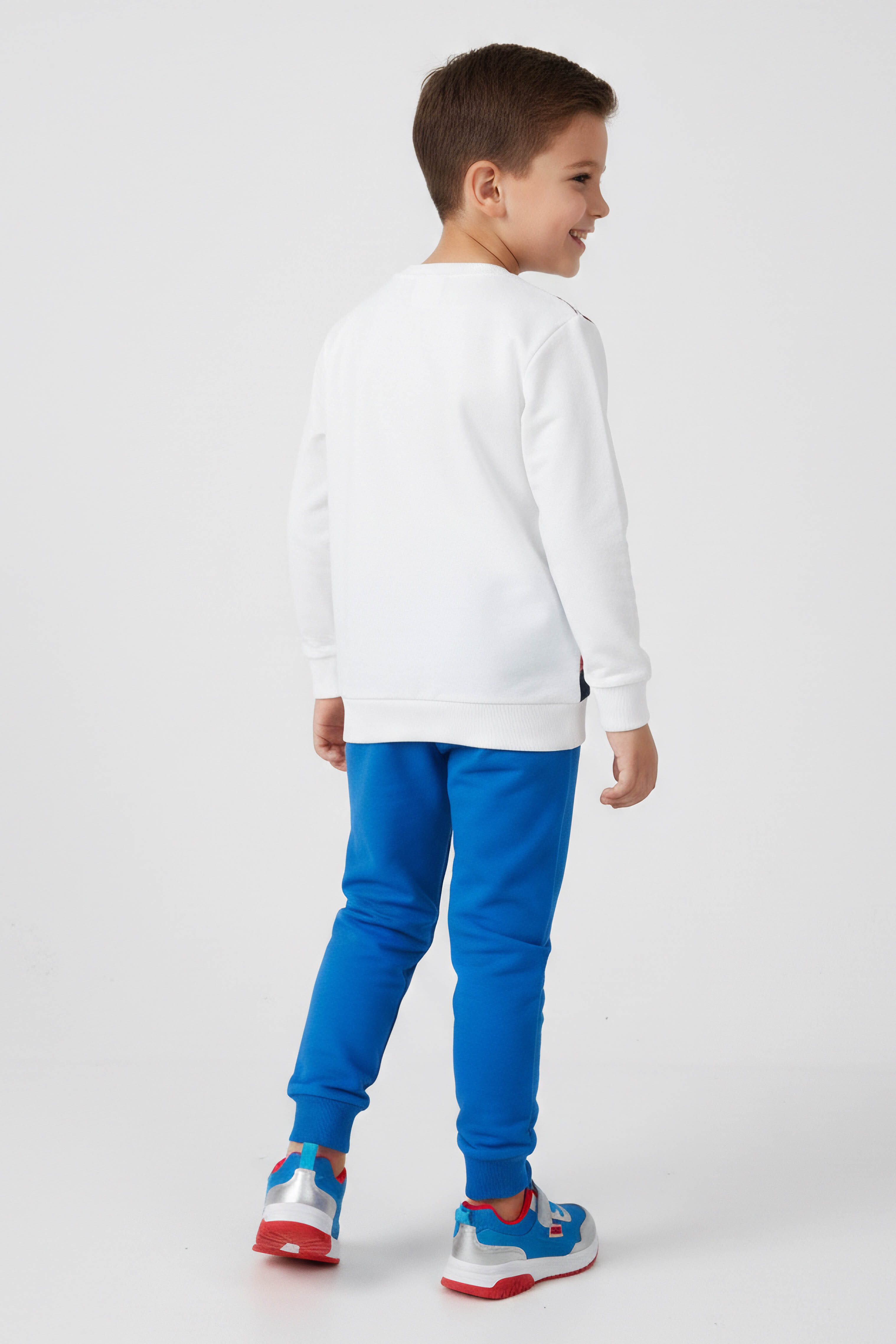 Erkek Çocuk Mavi Baskılı Şardonlu Pijama Takımı - 28243-MAVI - 2