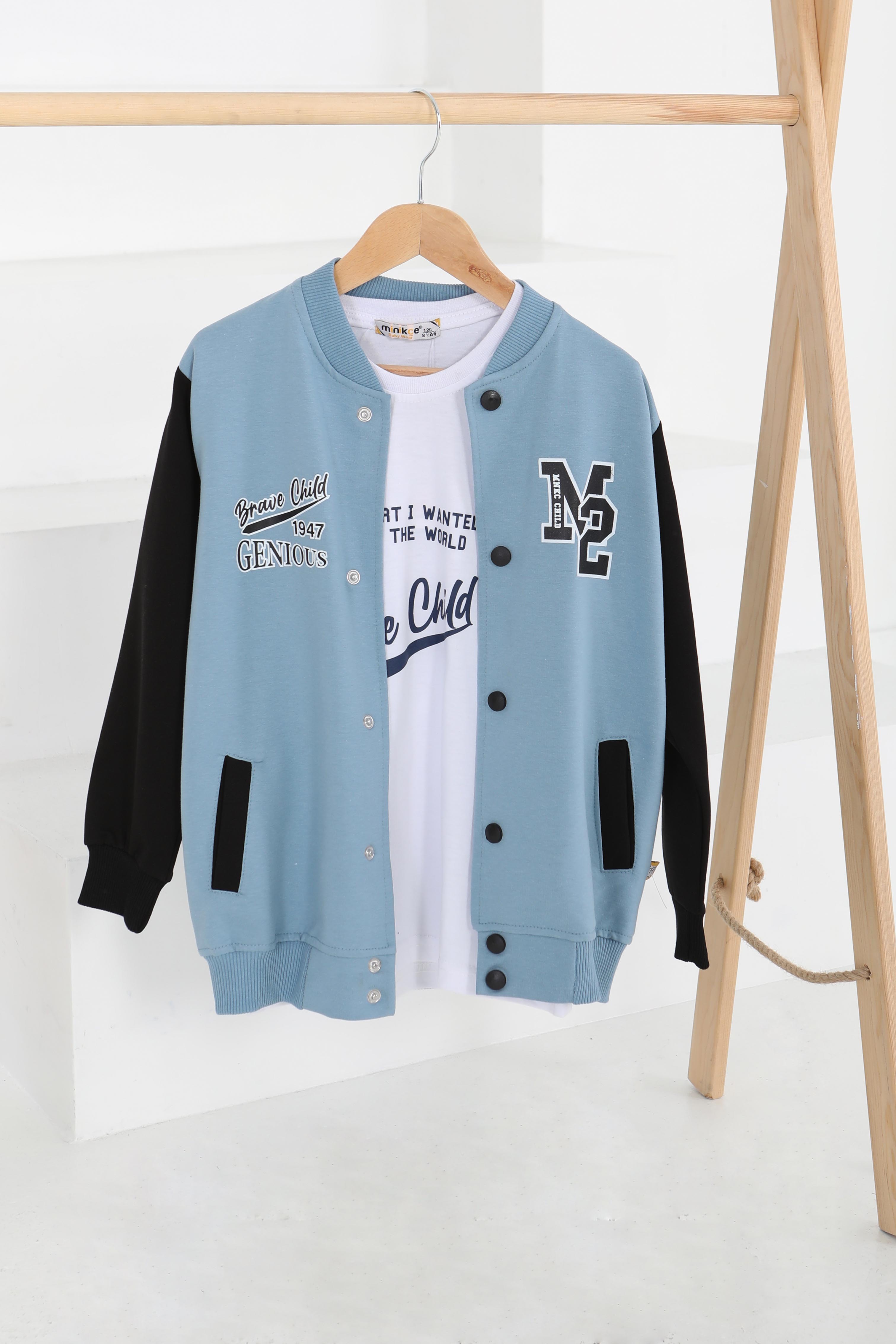 Erkek Çocuk Mavi Kolej Ceket İkili Takım - 26314 - 1