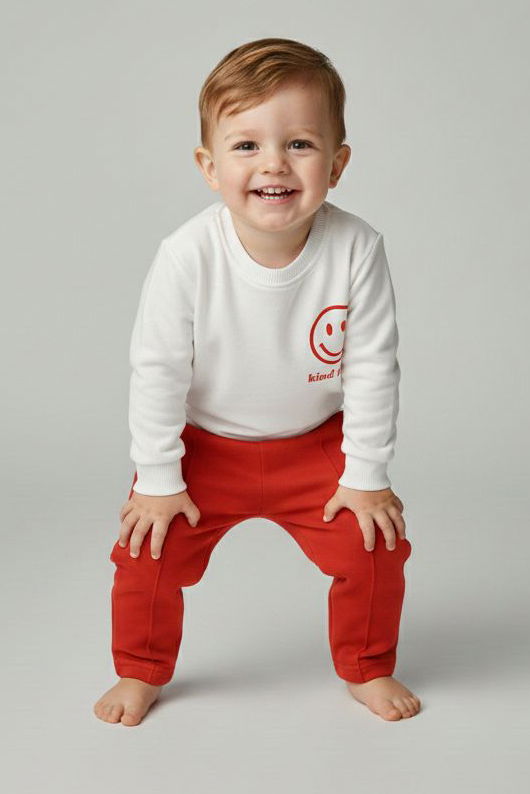 Erkek Çocuk Oranj Baskılı Şardonlu Pijama Takımı - 28131-ORANJ - 3