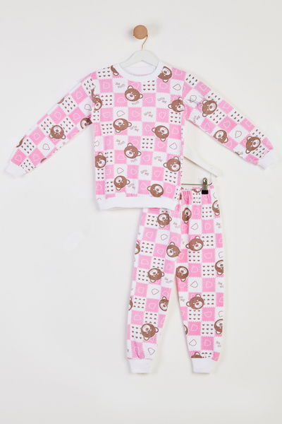 Erkek Çocuk Pembe Baskılı Pijama Takımı - 26450 