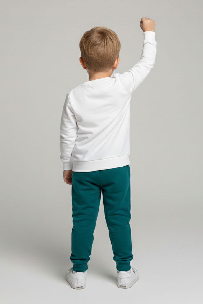 Erkek Çocuk Petrol Baskılı Şardonlu Pijama Takımı - 28242-PETROL - 2