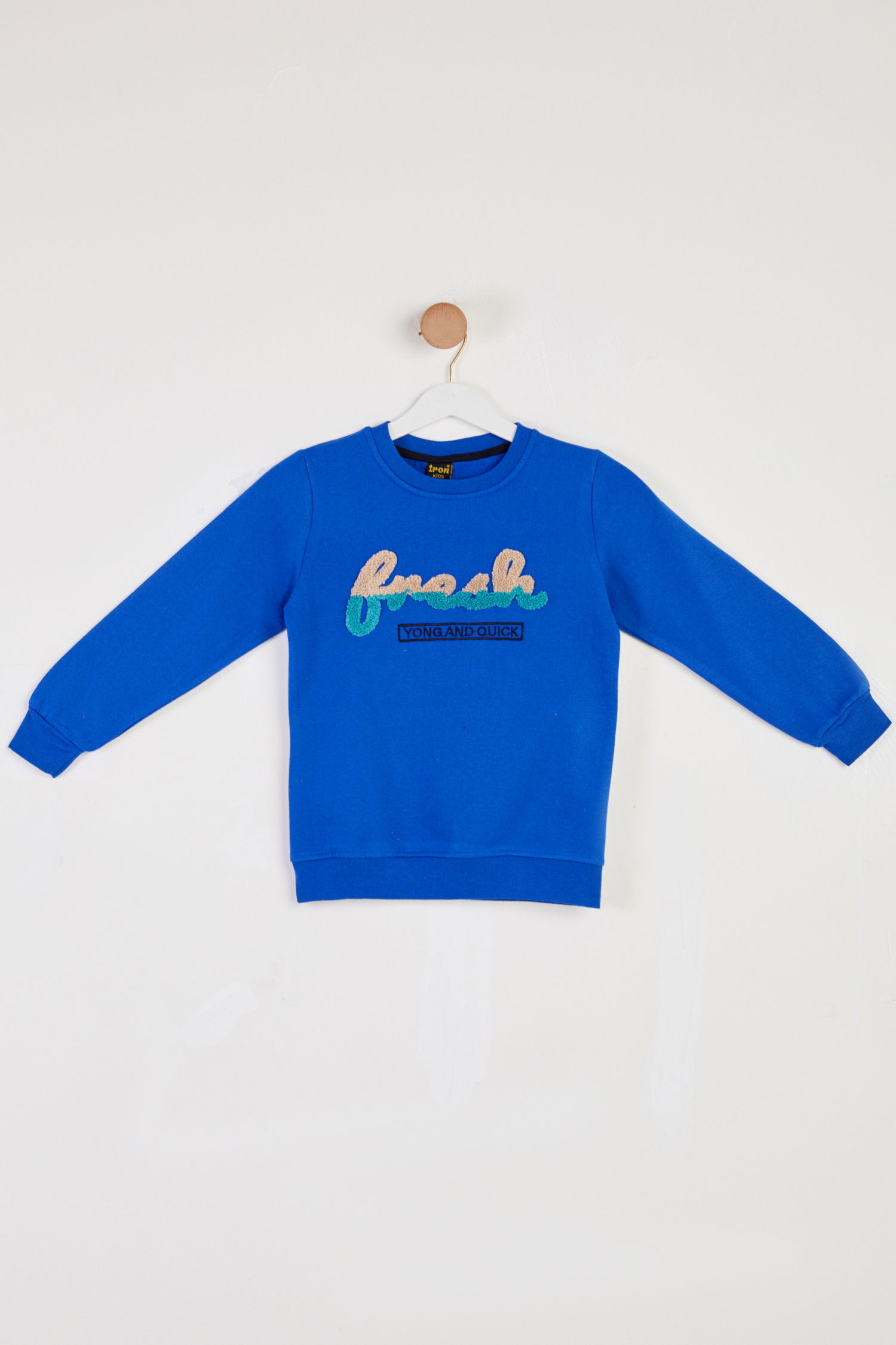 Erkek Çocuk Saks Baskılı Sweatshirt - 26438 - 1