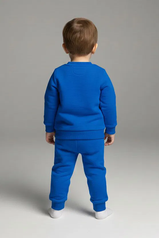 Erkek Çocuk Saks Kanguru Cepli Takım - 28191-SAKS - TOFİSA