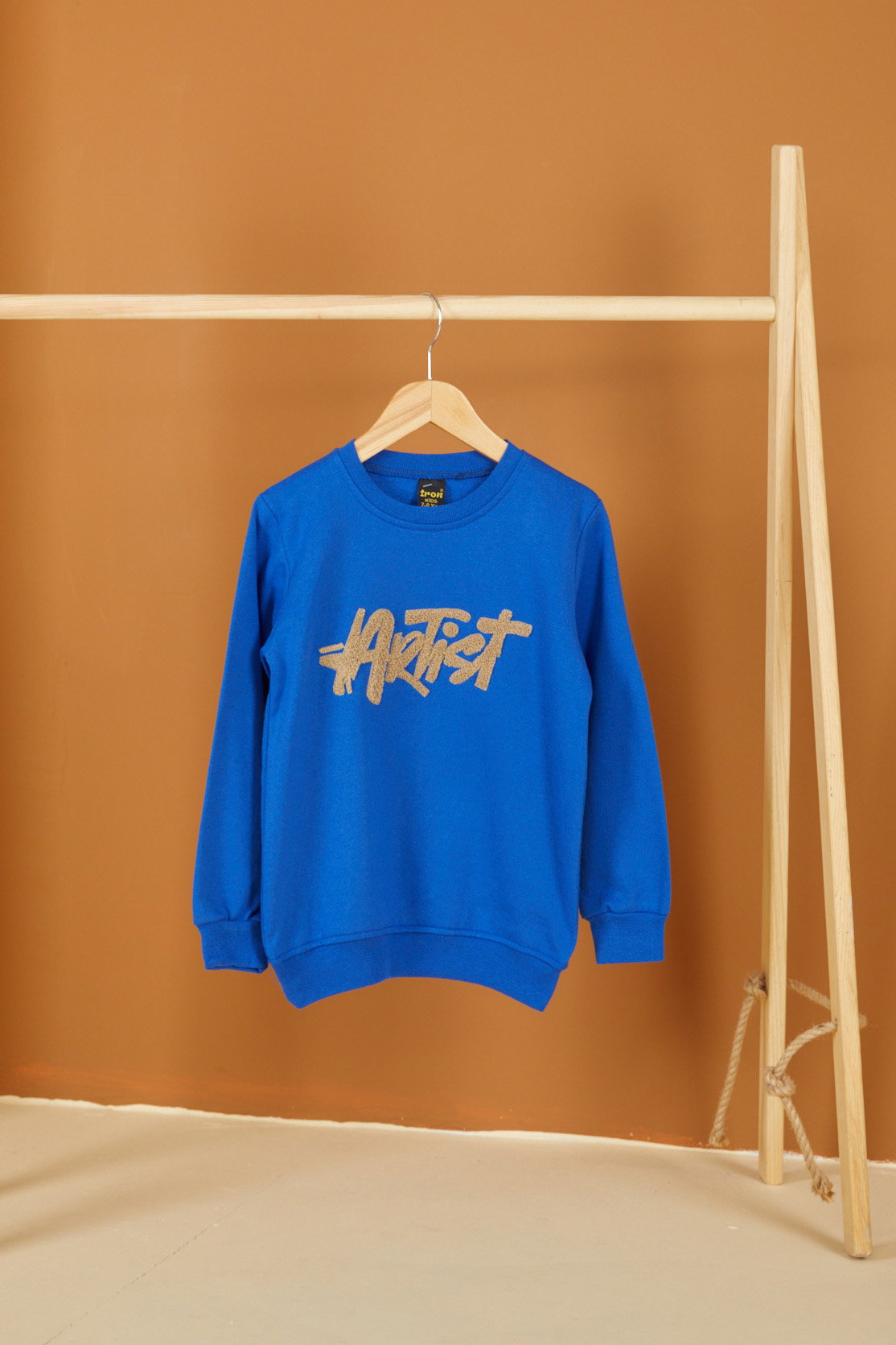 Erkek Çocuk Saks Nakışlı Sweatshirt - 26553 - 1