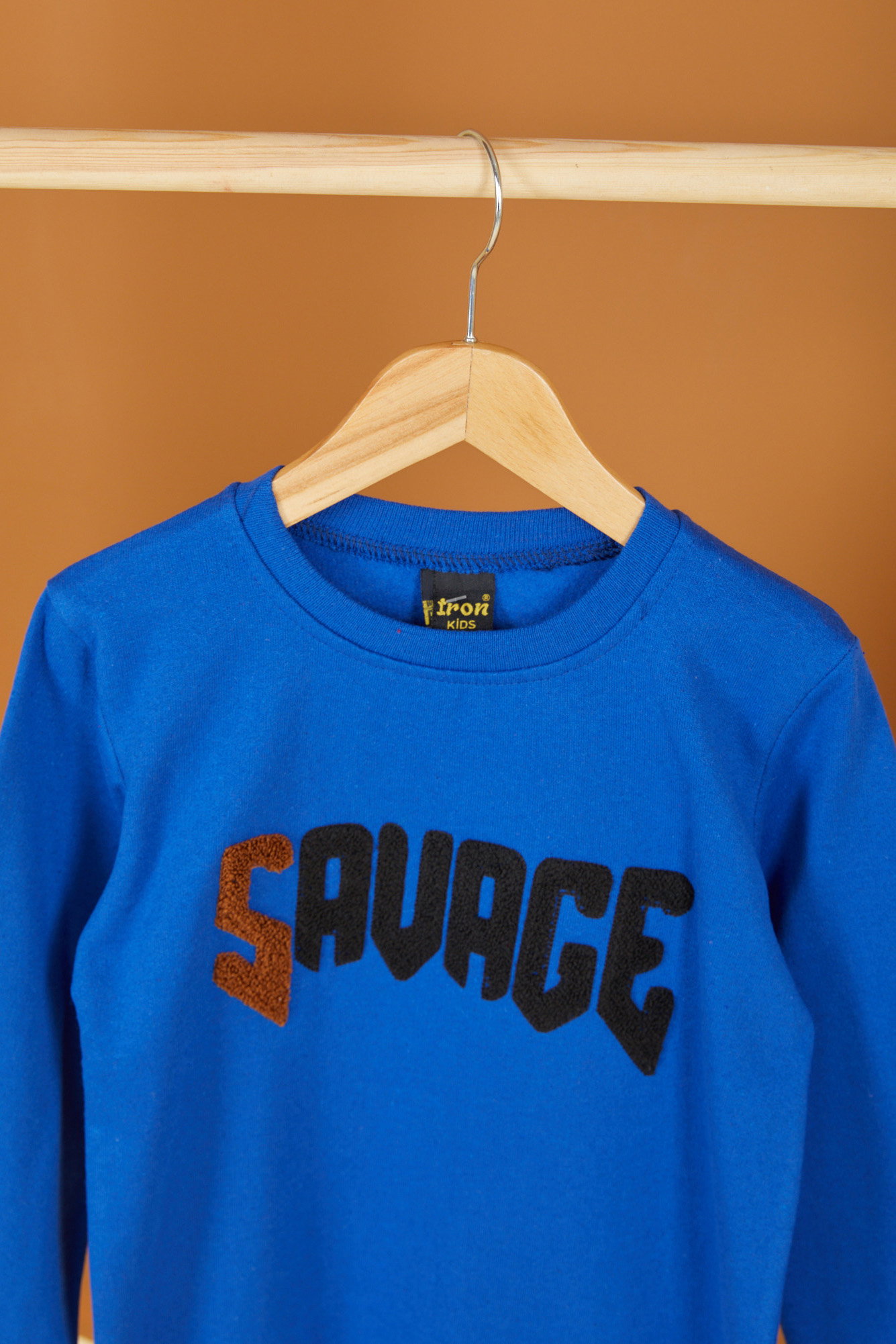 Erkek Çocuk Saks Nakışlı Sweatshirt - 26554 - 2