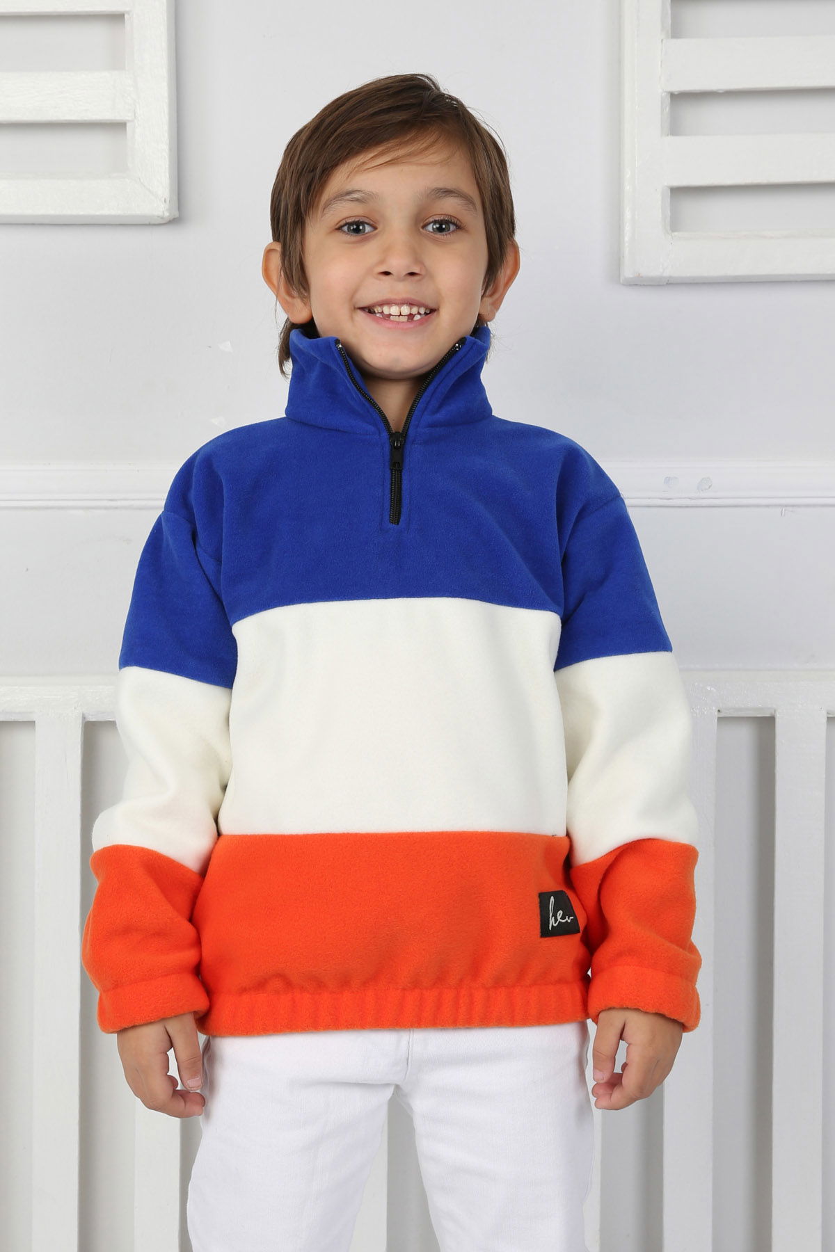 Erkek Çocuk Saks Renkli Çocuk Polar Sweat - 26724 - 1