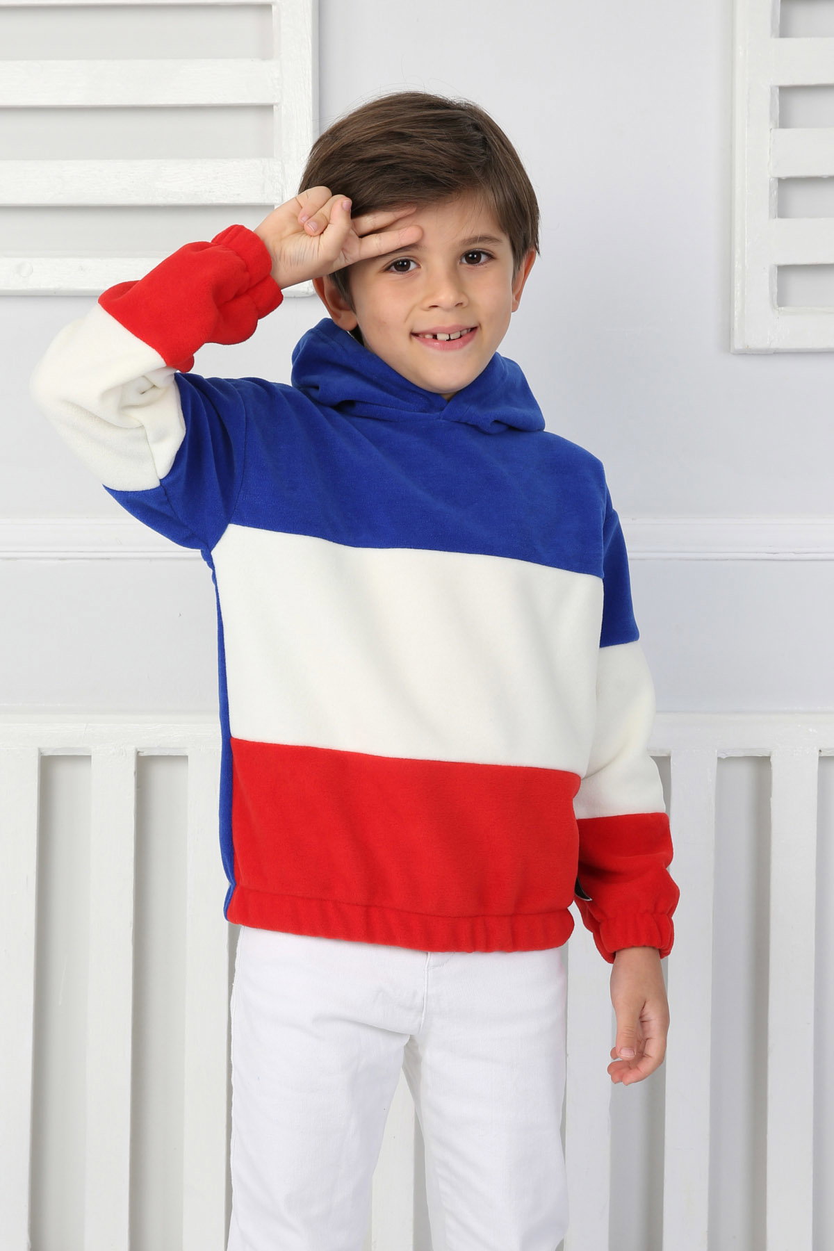 Erkek Çocuk Saks Renkli Çocuk Polar Sweat - 26725 - 3