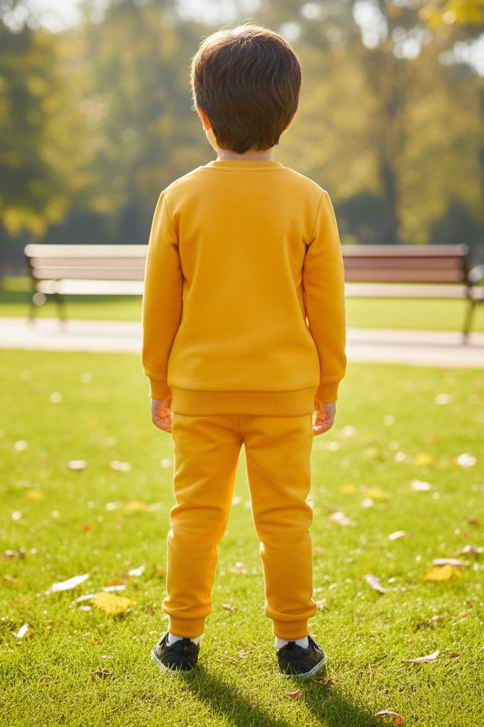 Erkek Çocuk Sari Baskılı İki İplik Çocuk Pijama Takımı - 28274-SARI - 3