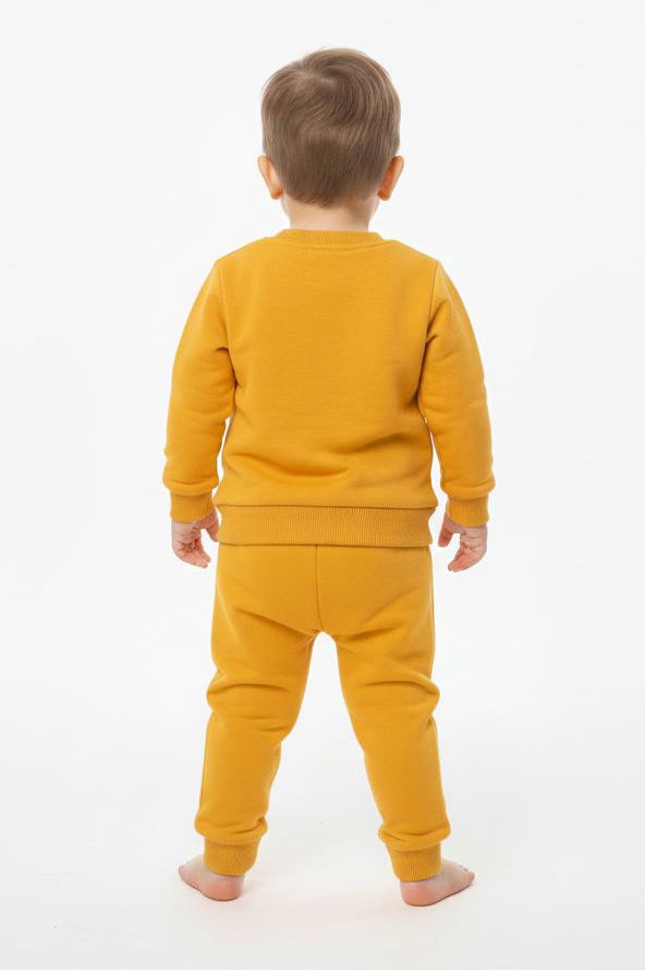 Erkek Çocuk Sari Baskılı Şardonlu Eşofman Takımı - 28102-SARI - 2