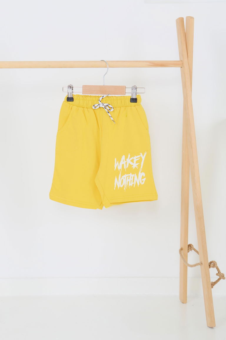 Erkek Çocuk Sari Baskılı Şort - 27343 - TOFİSA