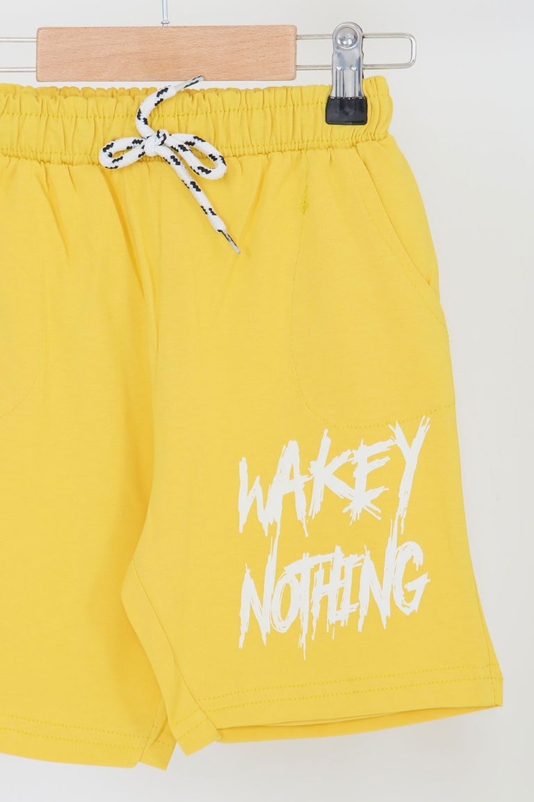 Erkek Çocuk Sari Baskılı Şort - 27343 - TOFİSA