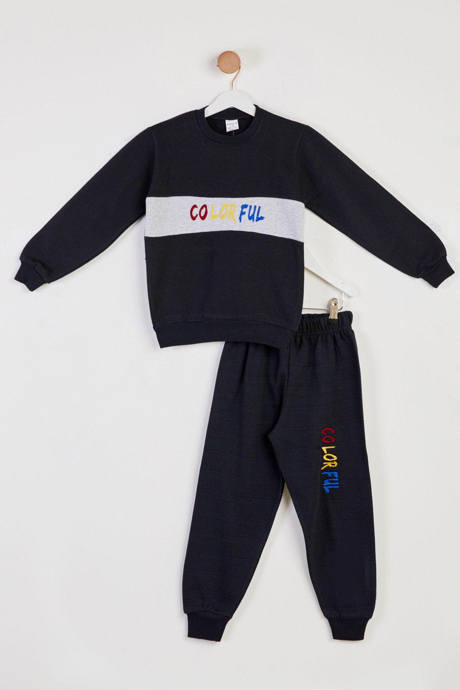 Erkek Çocuk Siyah Baskılı Pijama Takımı - 26444 - 1