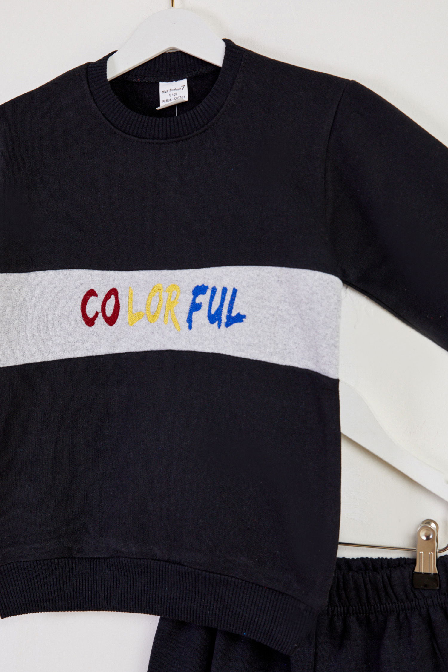 Erkek Çocuk Siyah Baskılı Pijama Takımı - 26444 - 2