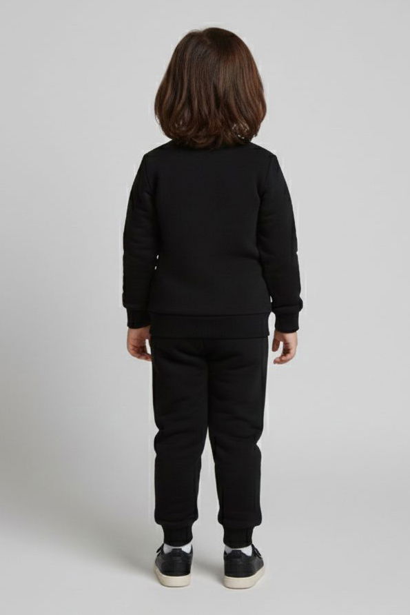 Erkek Çocuk Siyah Baskılı Şardonlu Pijama Takımı - 28100-SIYAH - 2