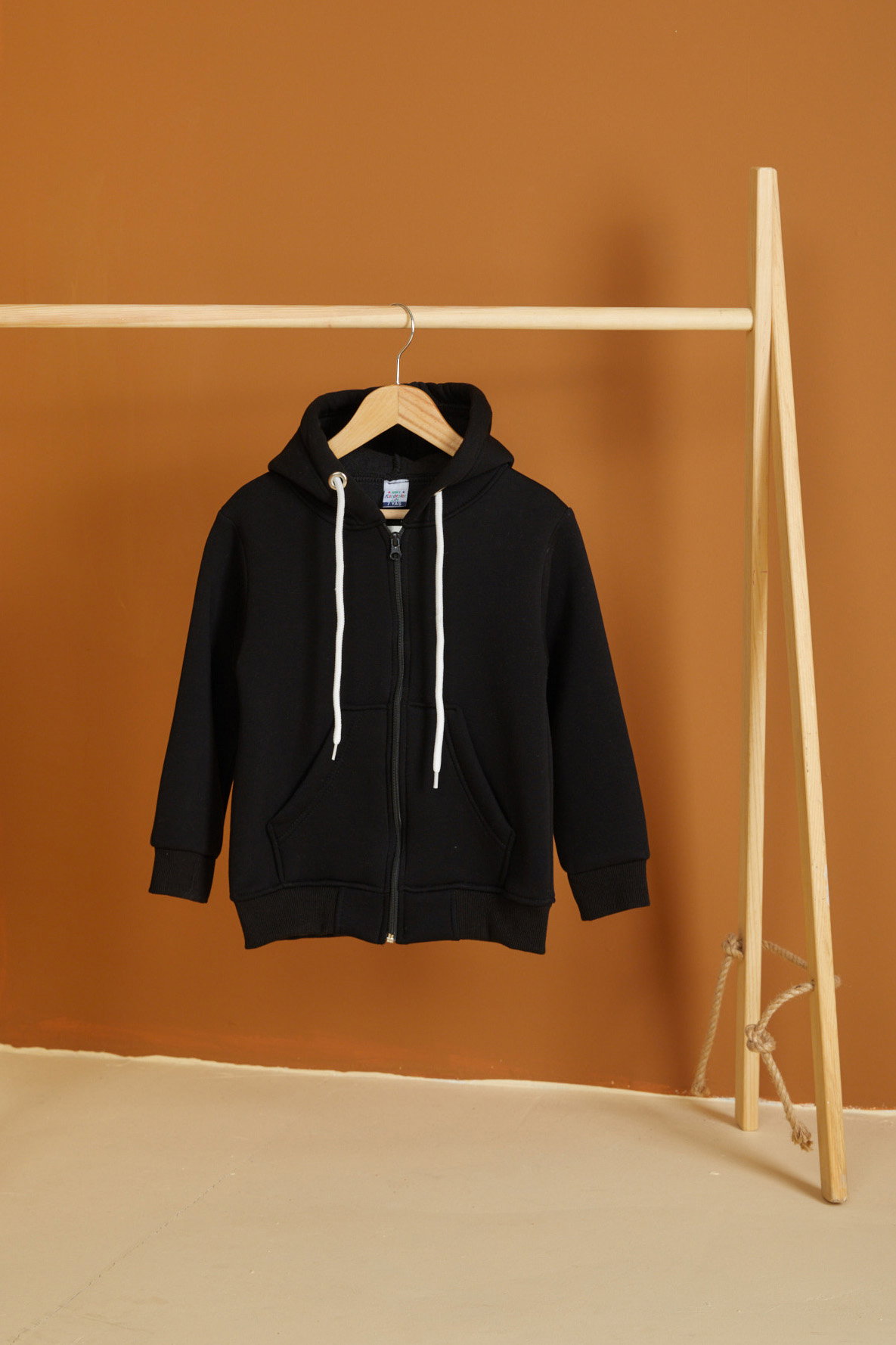 Erkek Çocuk Siyah Fermuarlı sweatshirt - 26557 - 1