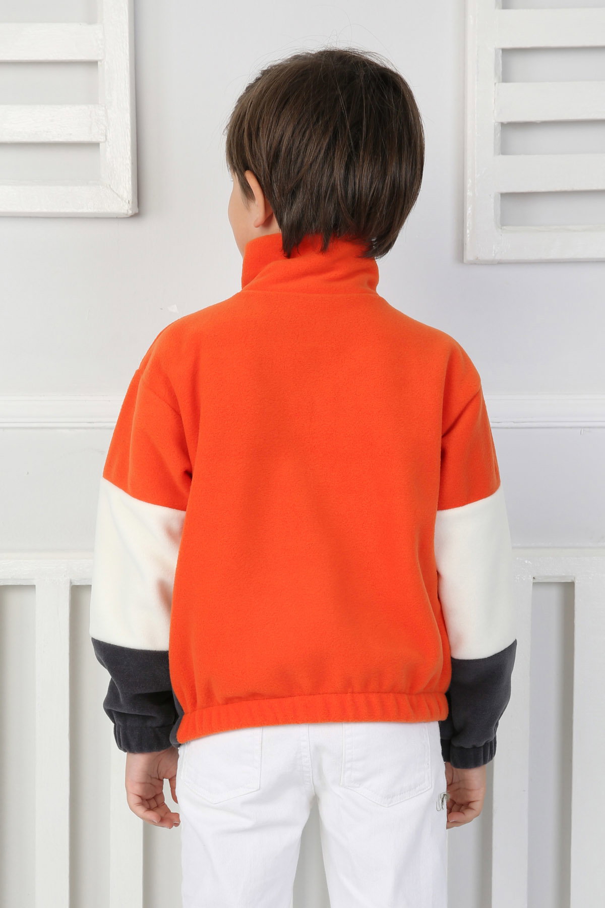 Erkek Çocuk Turuncu Renkli Çocuk Polar Sweat - 26724 - 4