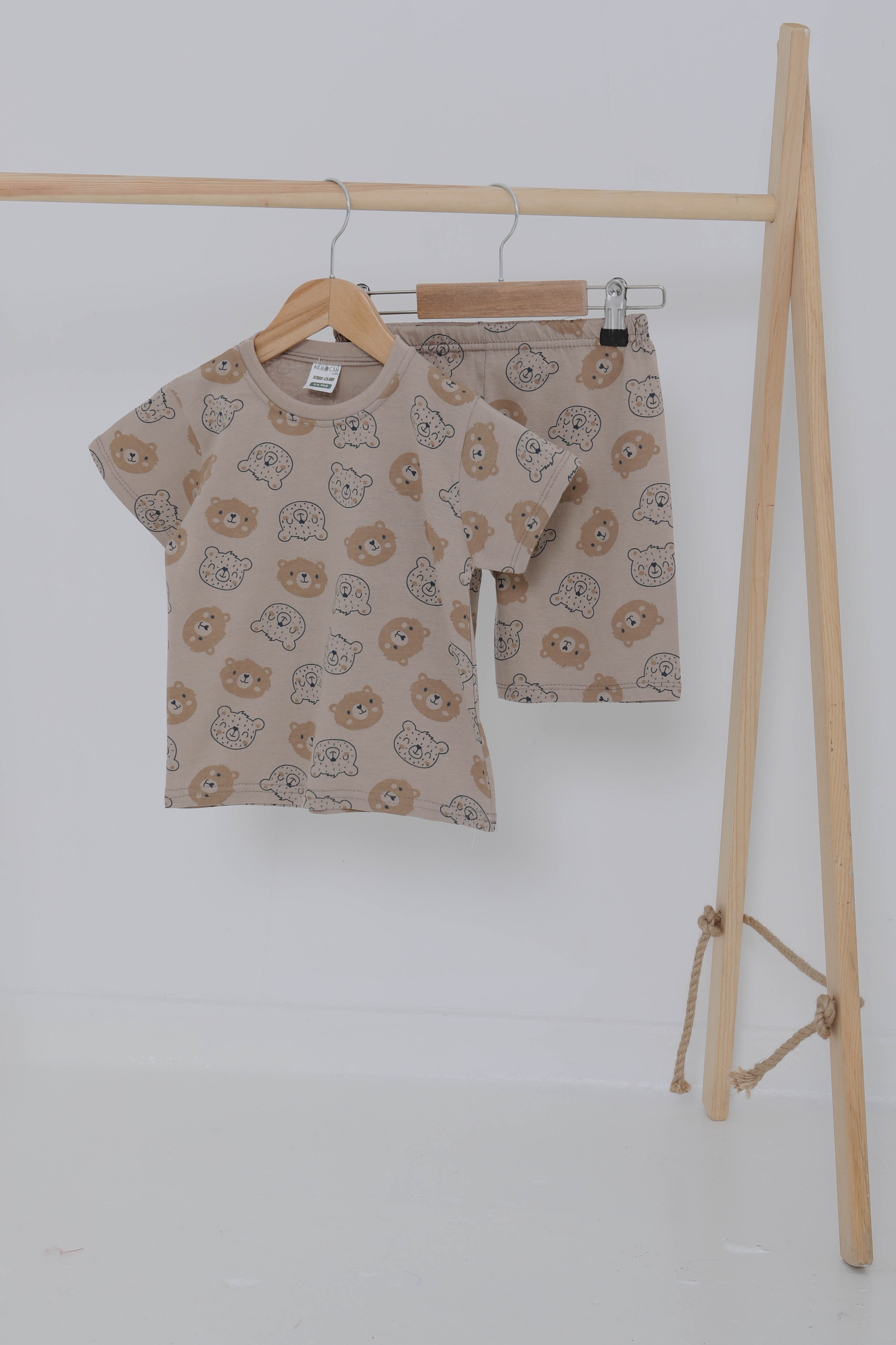 Erkek Çocuk Vizon Desenli İkili Takım - 27060 - 1