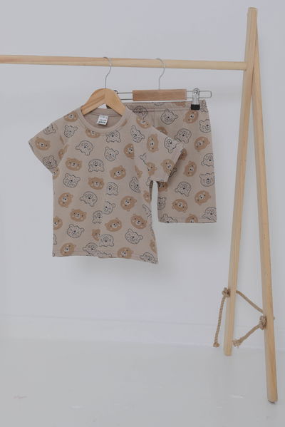 Erkek Çocuk Vizon Desenli İkili Takım - 27060 