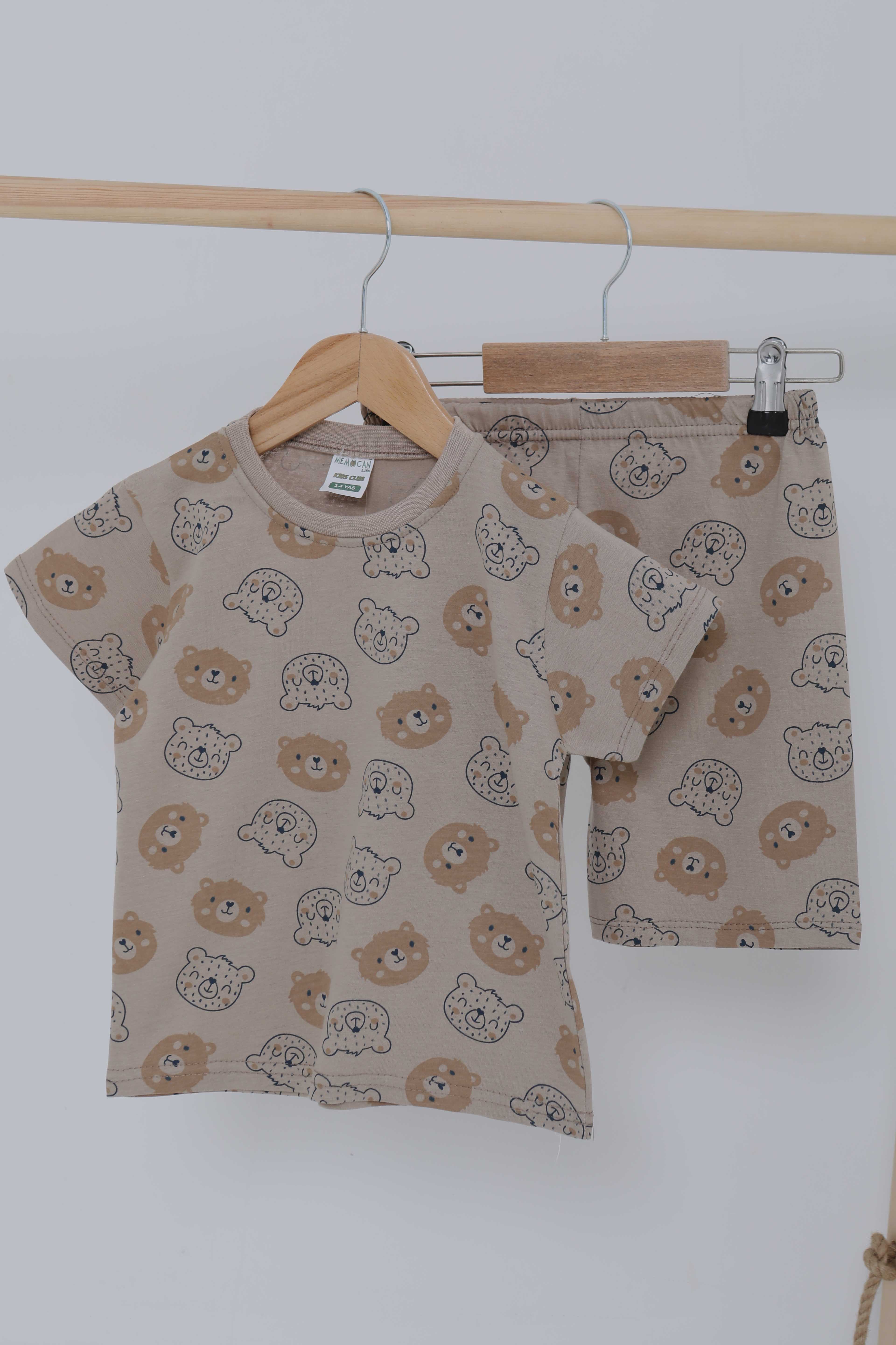 Erkek Çocuk Vizon Desenli İkili Takım - 27060 - 2