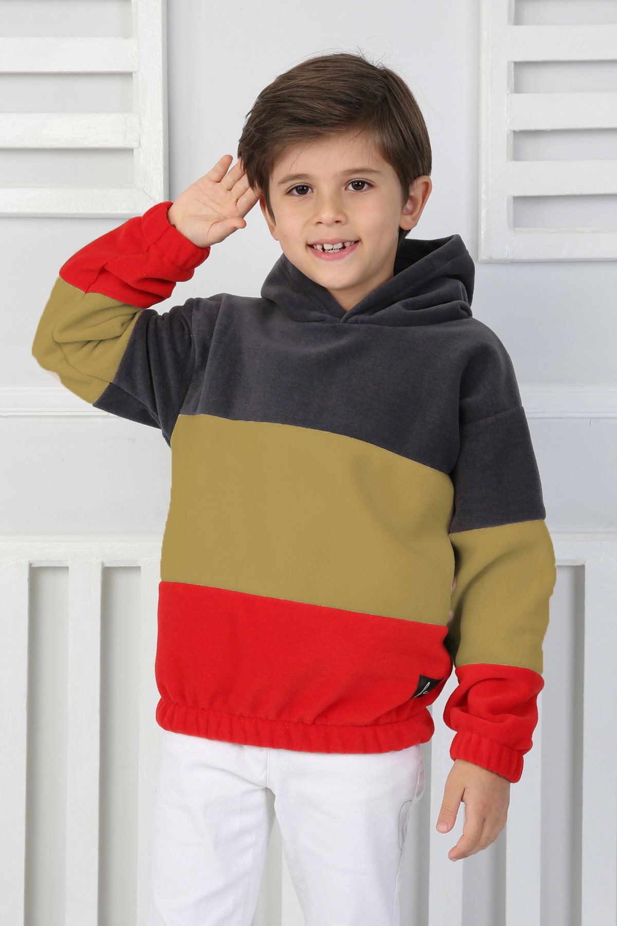 Erkek Çocuk Vizon Renkli Çocuk Polar Sweat - 26725 - 2