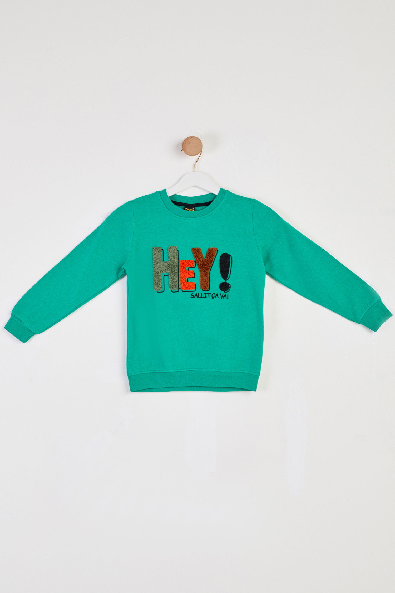 Erkek Çocuk Yesil Baskılı Sweatshirt - 26440 - 1