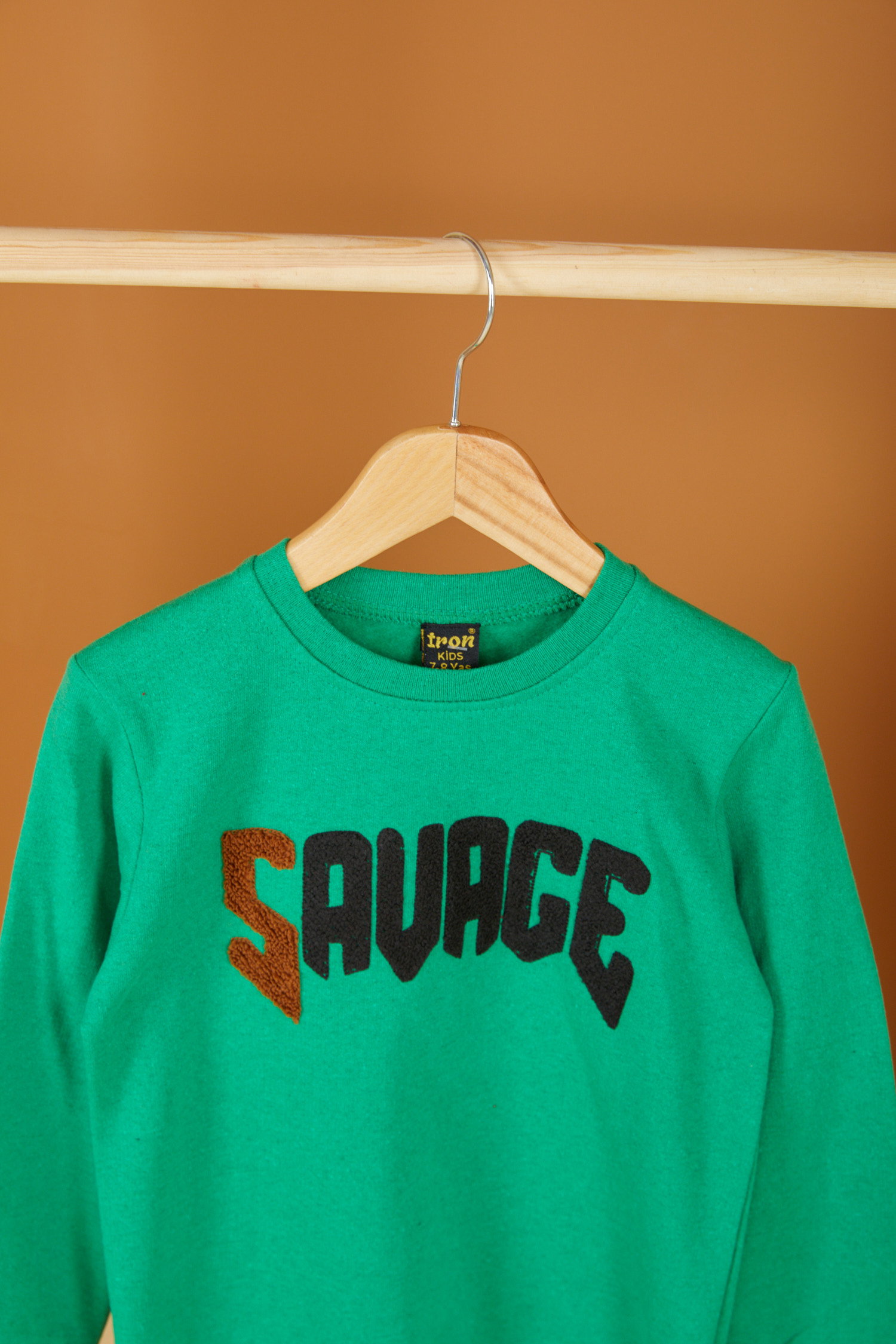 Erkek Çocuk Yesil Nakışlı Sweatshirt - 26554 - 2