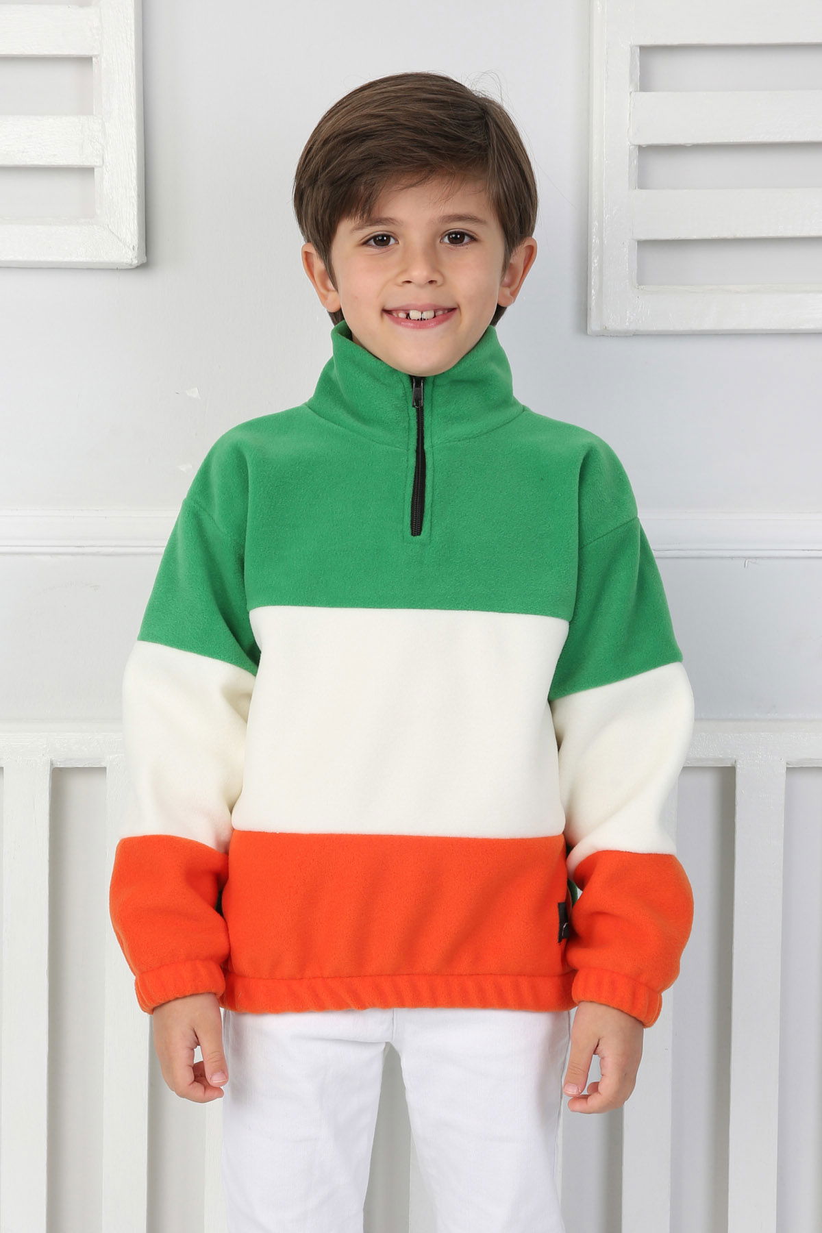 Erkek Çocuk Yesil Renkli Çocuk Polar Sweat - 26724 - 2