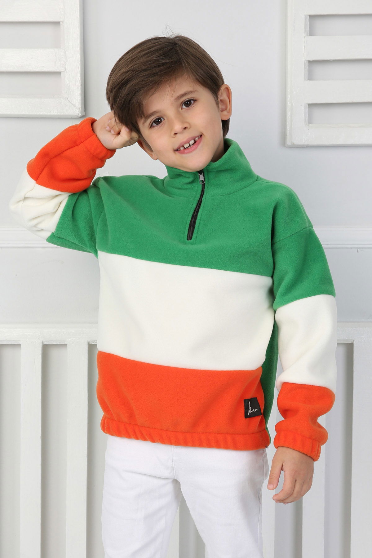 Erkek Çocuk Yesil Renkli Çocuk Polar Sweat - 26724 - 3