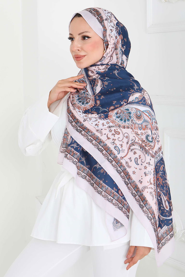 Ethnic Grace Serisi Pamuk Şal - 27855-KREM - TOFİSA