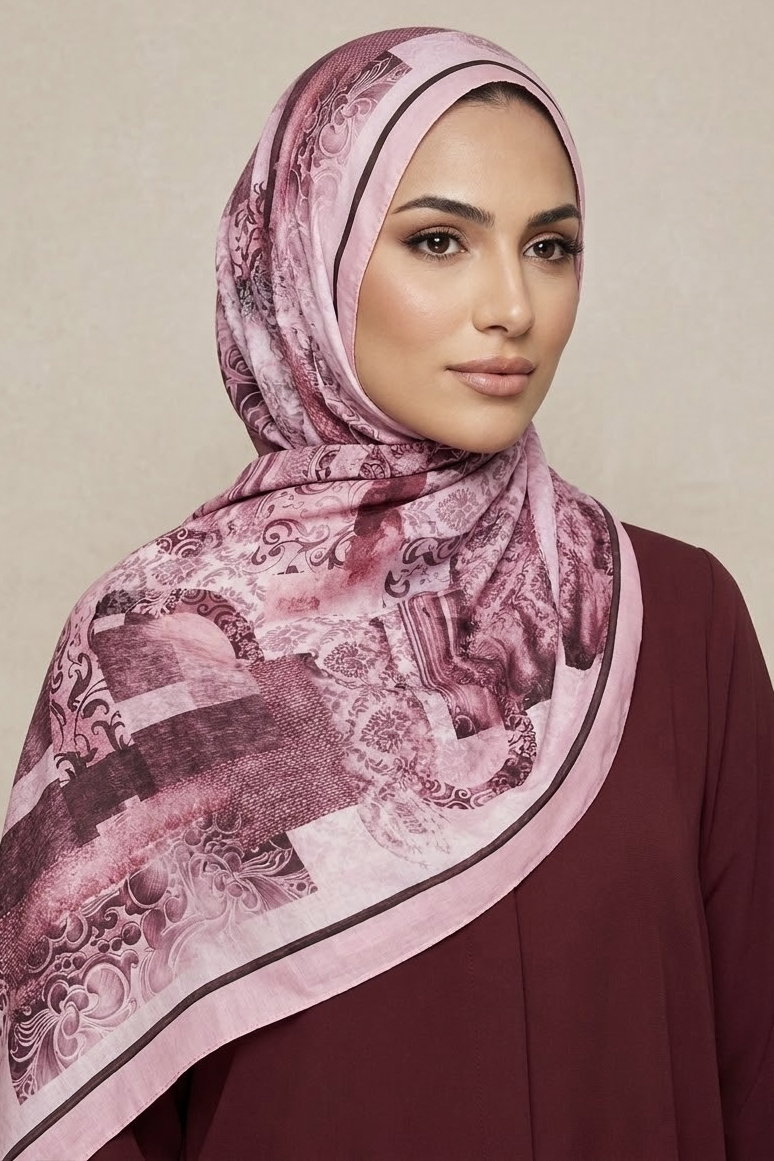 Etnik Desen Pamuk Şal Pembe - 28760-PEMBE - 1