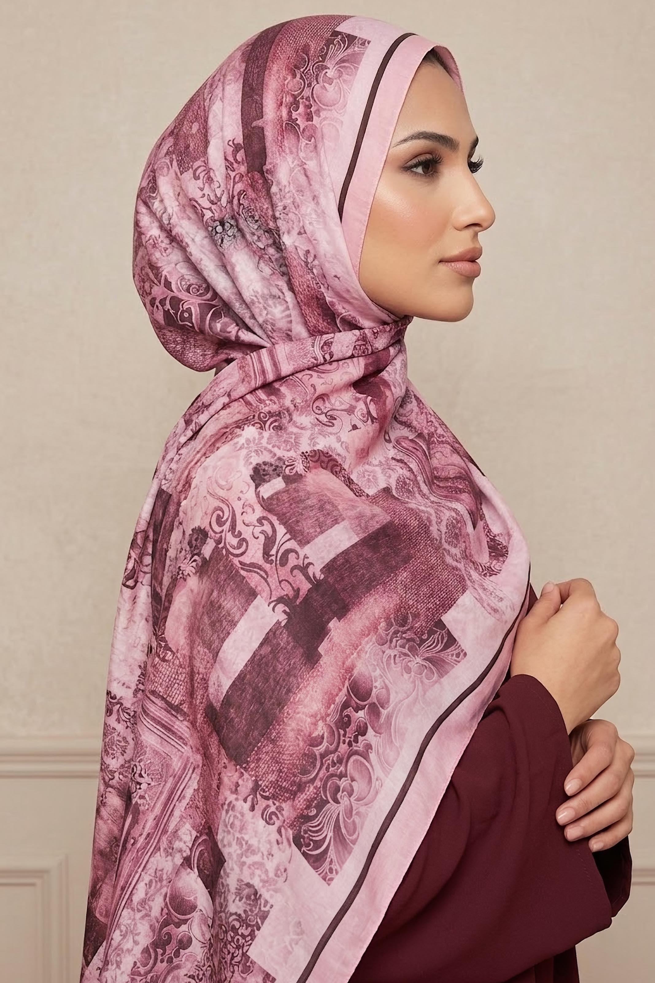 Etnik Desen Pamuk Şal Pembe - 28760-PEMBE - 2