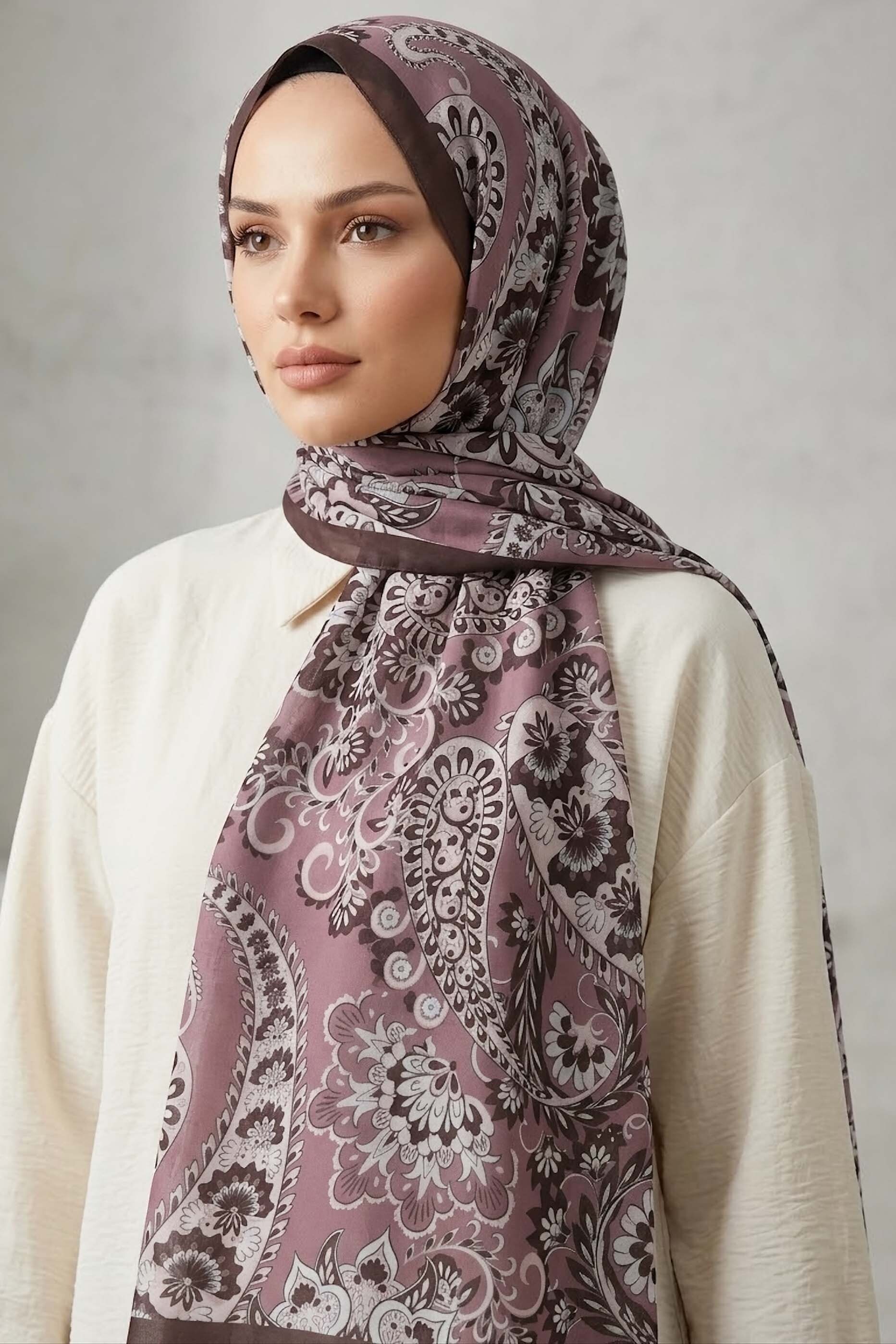 Etnik Desen Pamuklu Şal Gül - 28683-GUL - 1