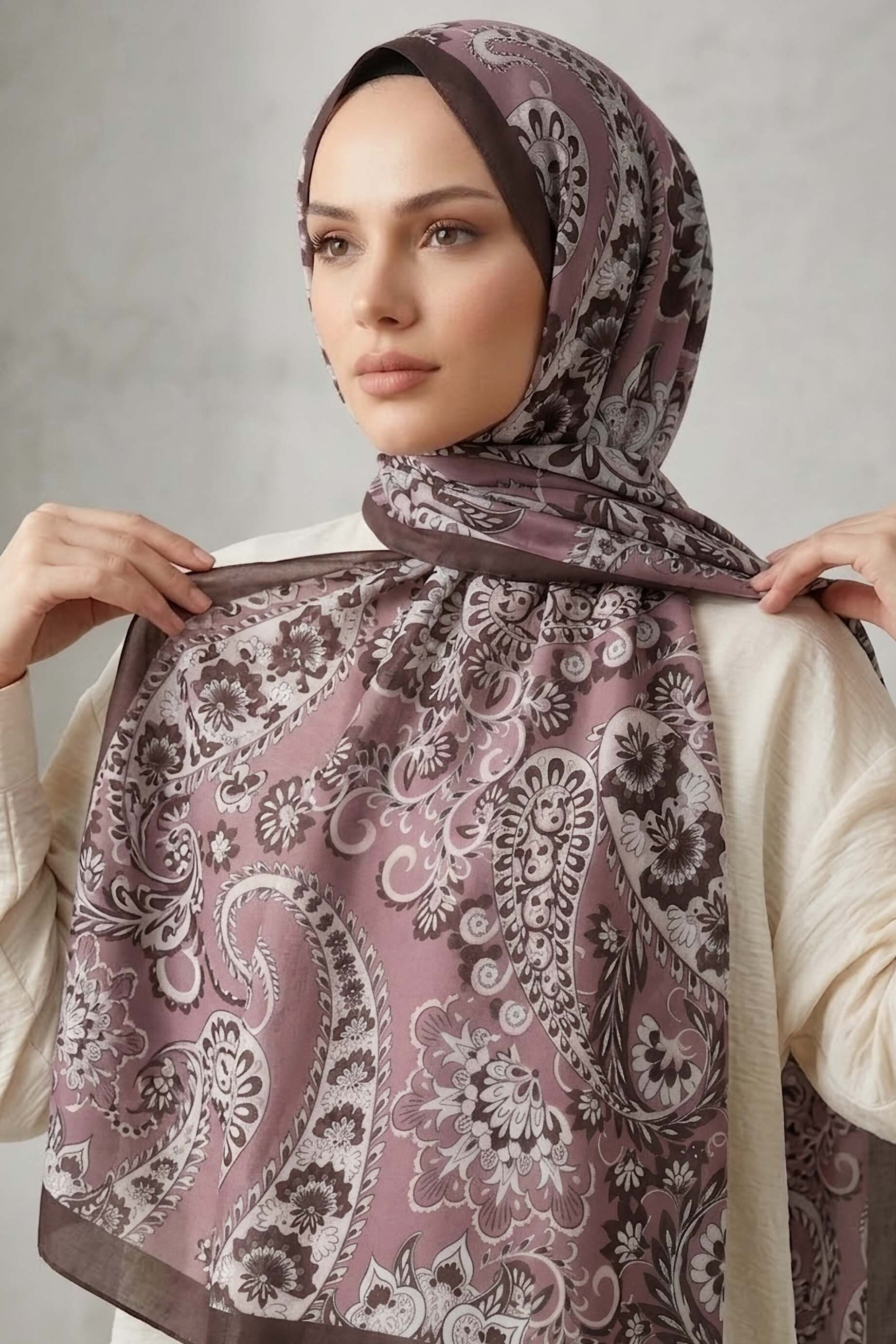 Etnik Desen Pamuklu Şal Gül - 28683-GUL - 2