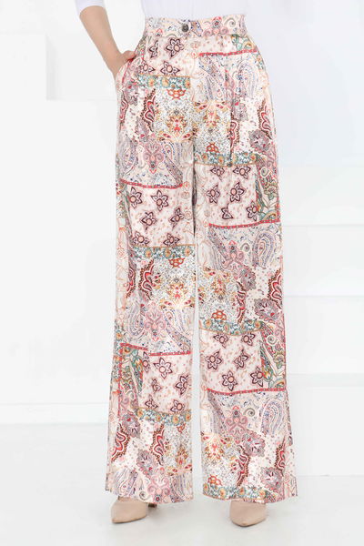 Etnik Desen Pantolon Bej - 27249 