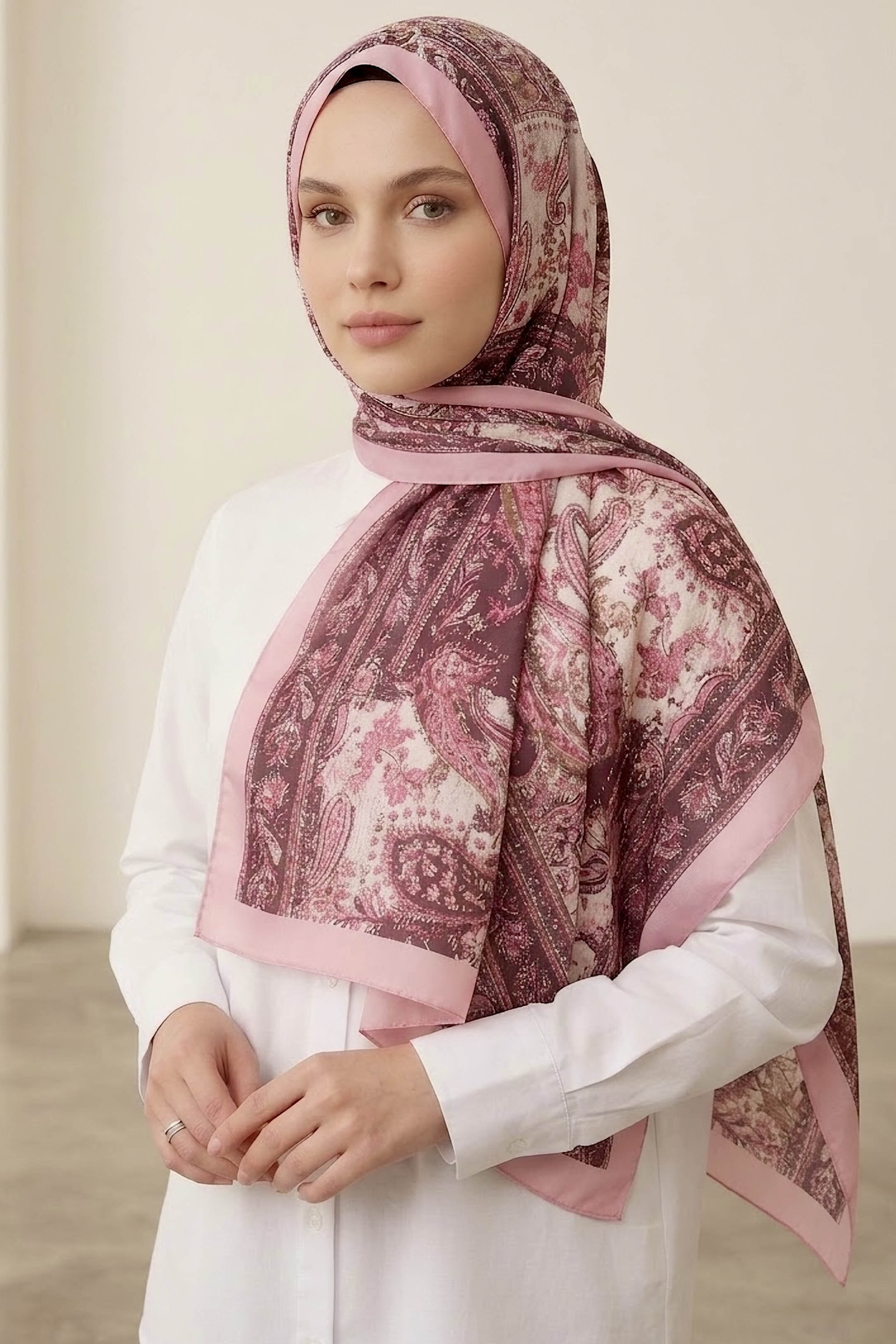 Etnik Grace SerisiPamuk Şal Pembe - 28761-PEMBE - 1