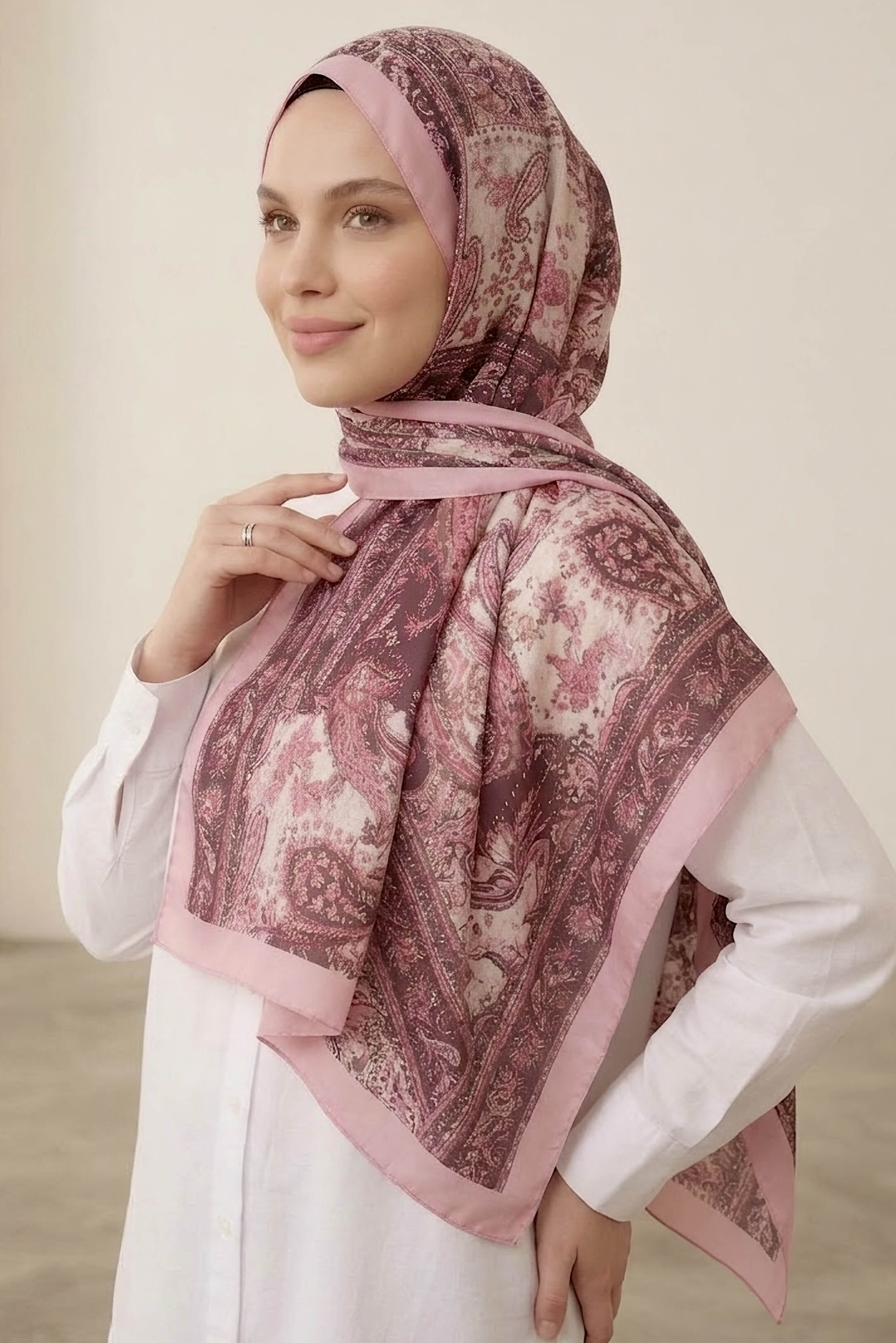 Etnik Grace SerisiPamuk Şal Pembe - 28761-PEMBE - 2