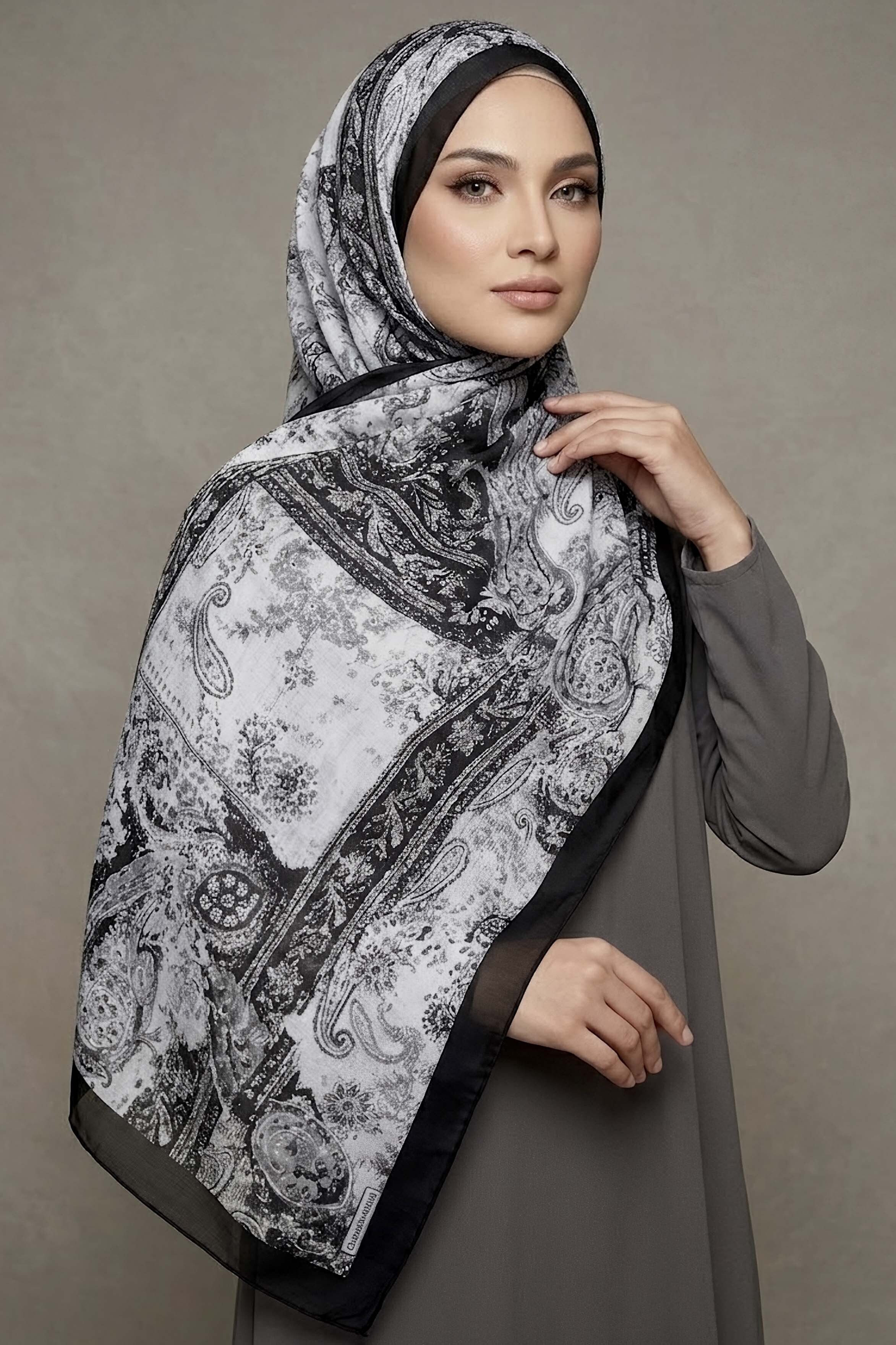 Etnik Grace SerisiPamuk Şal Siyah - 28761-SIYAH - 1